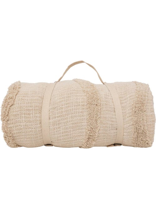 Dessus de lit en coton à franges et motifs brodés DAISY - Kiabi