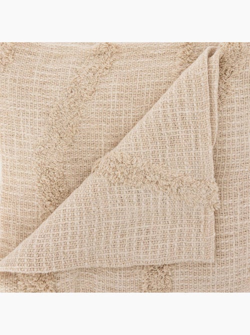 Dessus de lit en coton à franges et motifs brodés DAISY - Kiabi