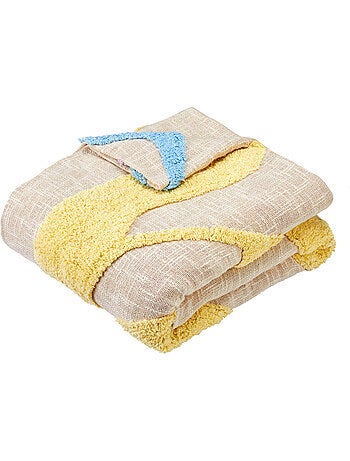 Dessus de lit en coton à motif floral tufté