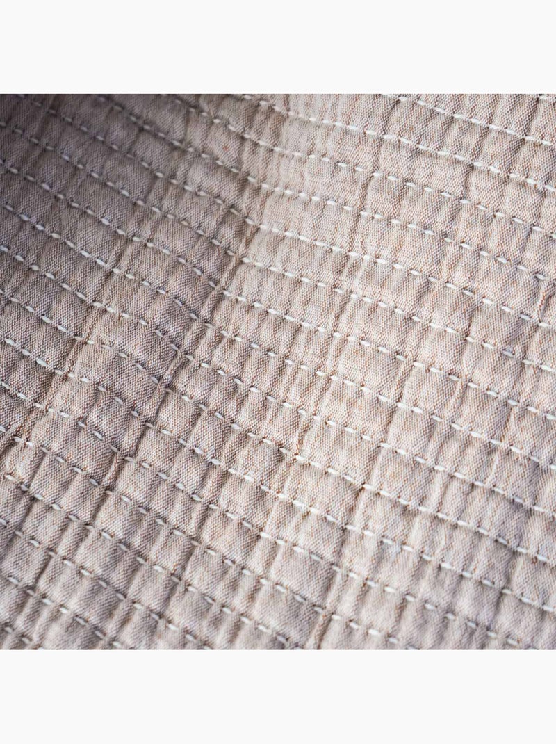 Dessus de lit en coton lavé matelassé boutis Bronze - Kiabi