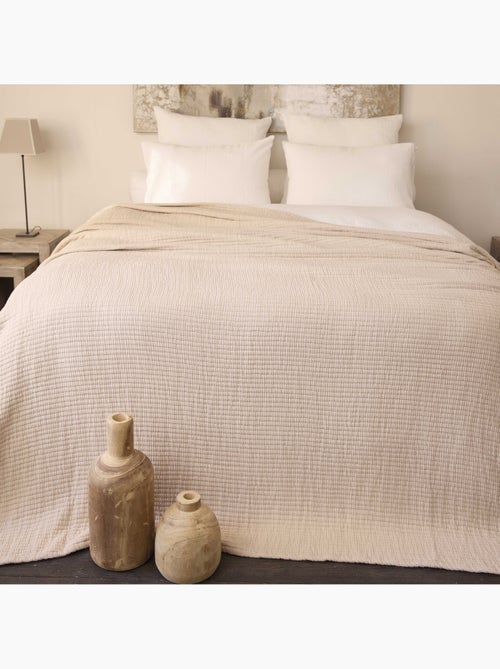 Dessus de lit en coton lavé matelassé boutis - Kiabi Dessus de lit en coton lavé matelassé boutis - Kiabi