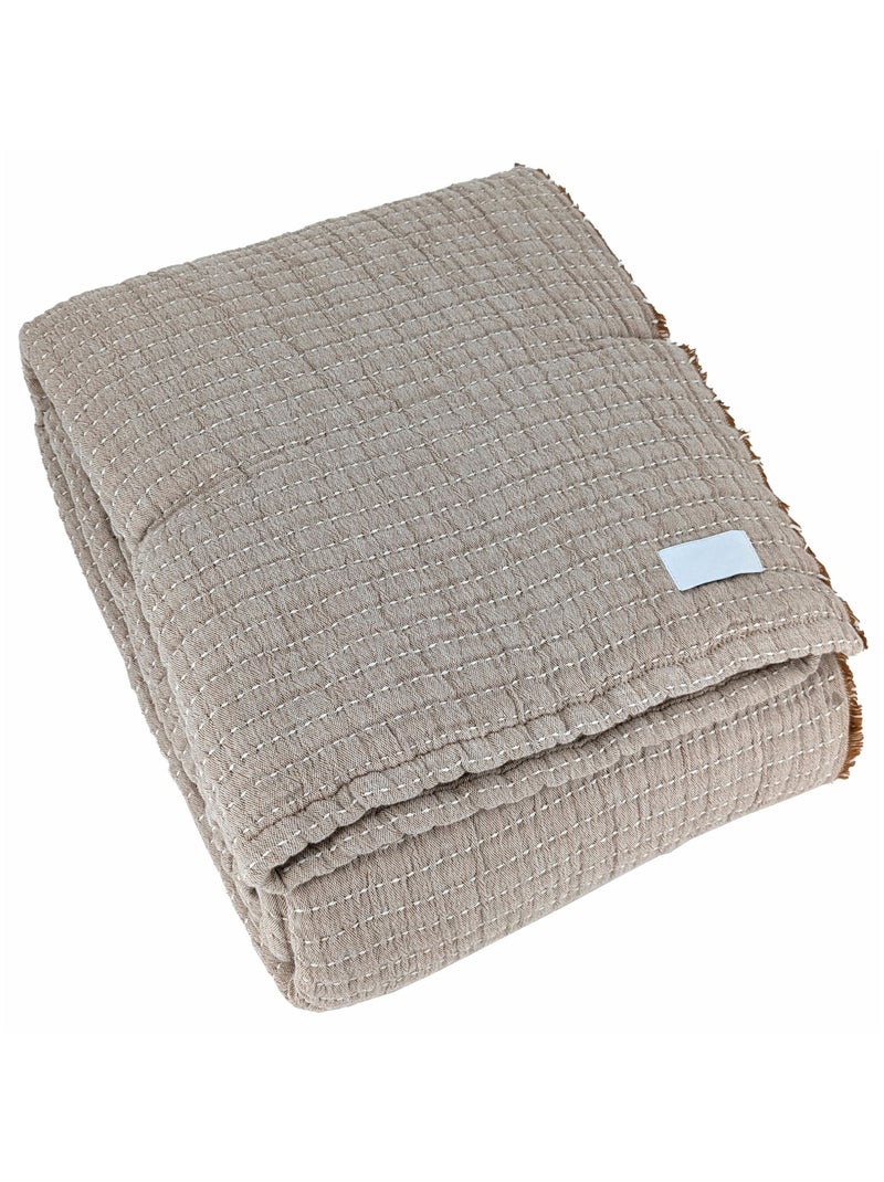 Dessus de lit en coton lavé SEVILLE Bronze - Kiabi