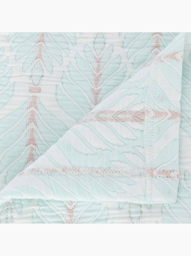 Dessus de lit en jacquard WILD Bleu clair - Kiabi