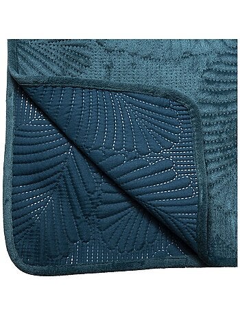 Dessus de lit en velours avec broderies feuilles DELIA
