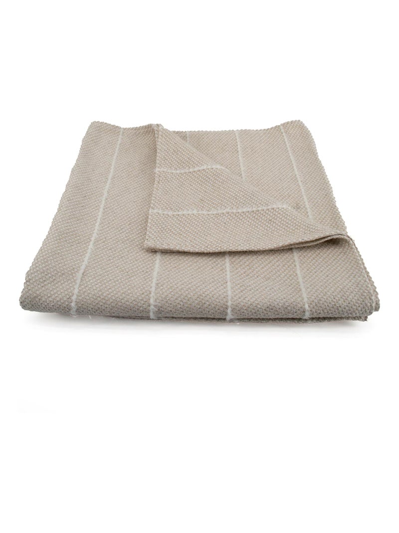 Dessus de lit HONFLEUR coton & lin Blanc cassé - Kiabi