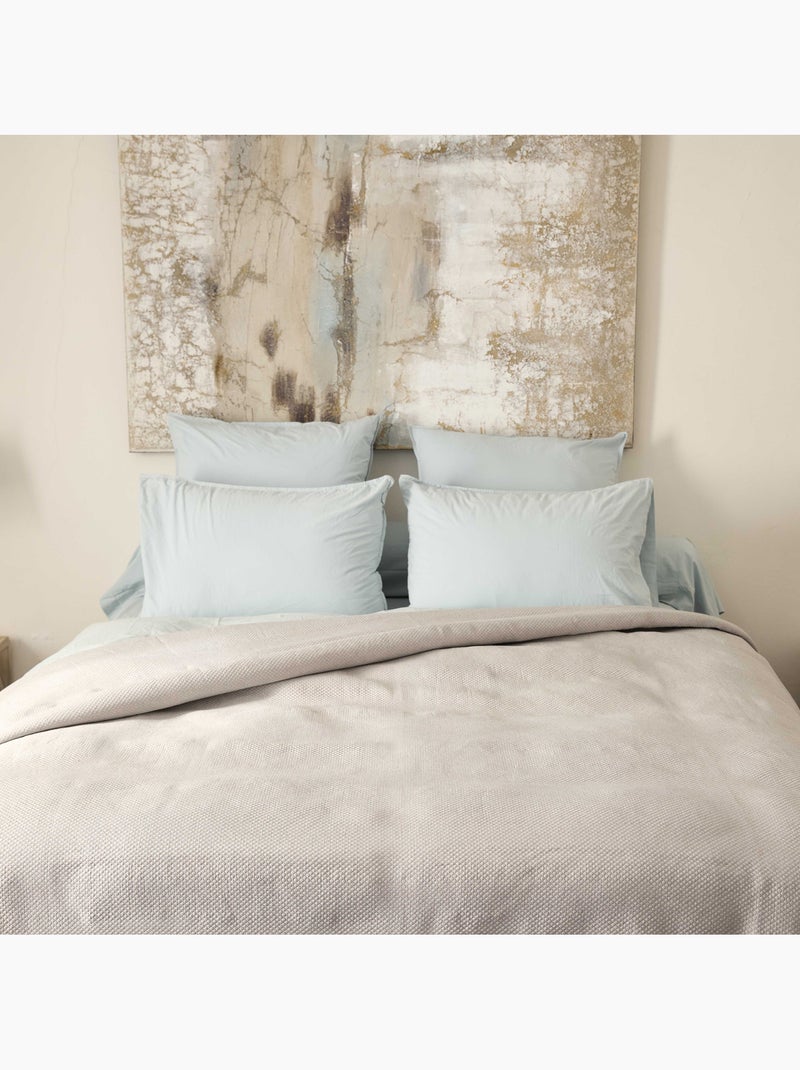Dessus de lit jacquard épais en polycoton Beige coquille - Kiabi