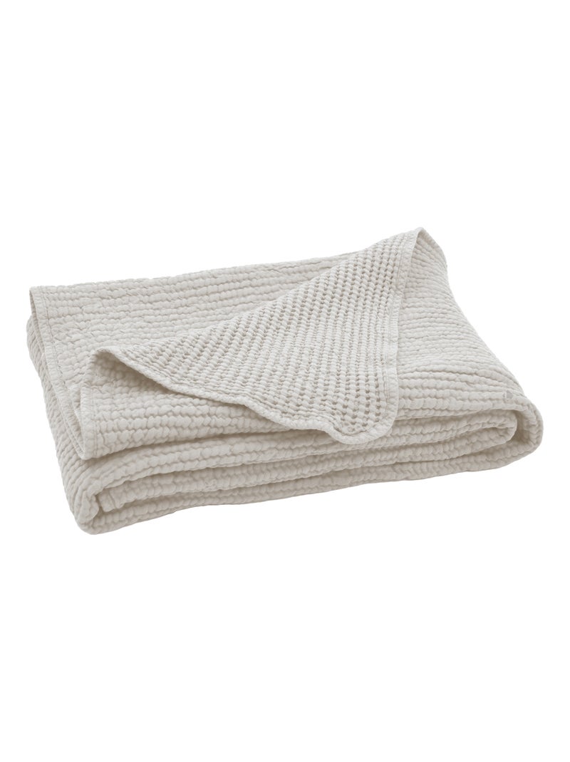 Dessus de lit JAIPUR coton Craie - Kiabi