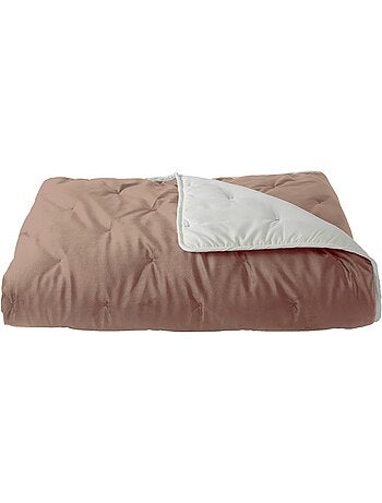 Jeté de lit réversible en velours et microfibre