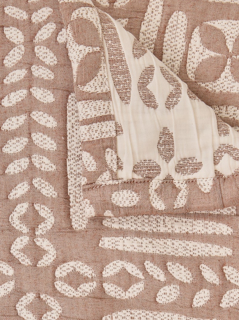 Dessus de lit matelassé à motif ethnique Beige grès - Kiabi