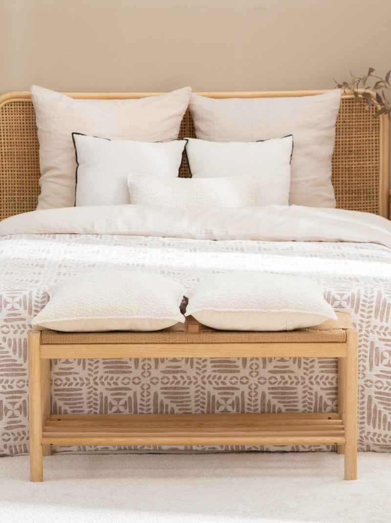 Dessus de lit matelassé à motif ethnique Beige grès - Kiabi