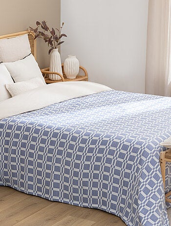 Dessus de lit matelassé à motif géométrique