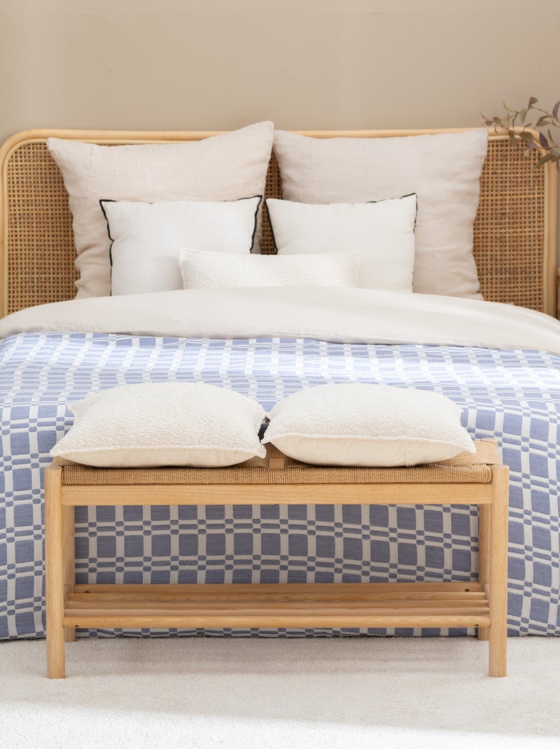 Dessus de lit matelassé à motif géométrique Bleu - Kiabi