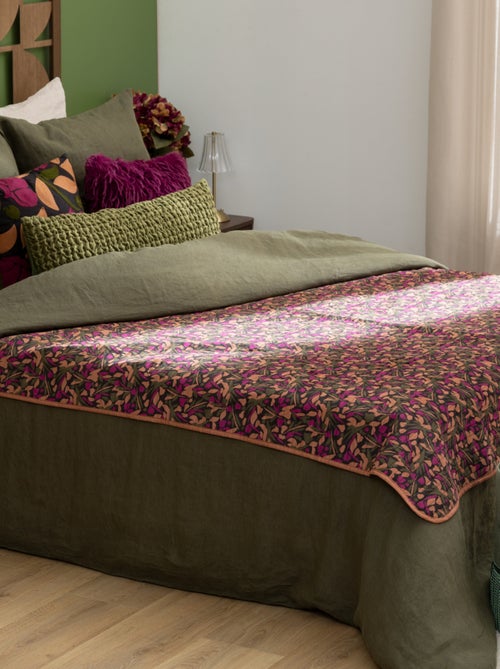 Dessus de lit matelassé à motifs végétaux - Kiabi