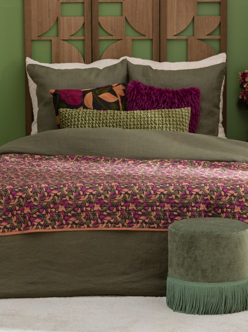 Dessus de lit matelassé à motifs végétaux - Kiabi