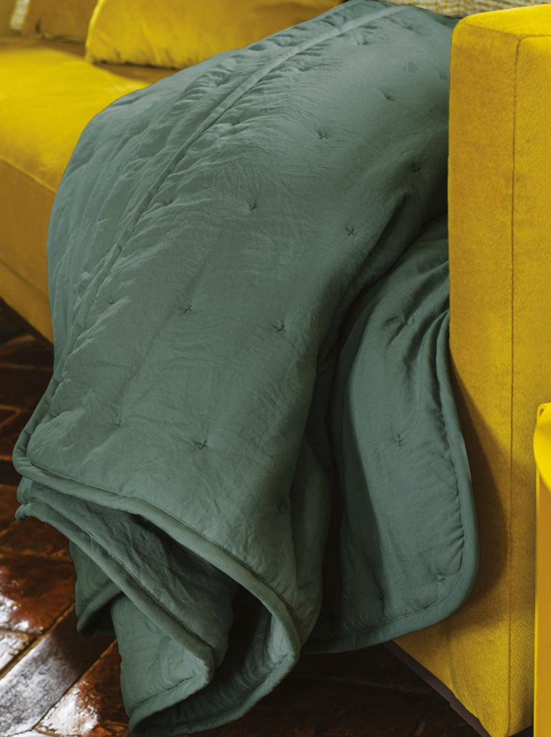 Dessus de lit matelassé ANGKOR polyester Vert kaki - Kiabi