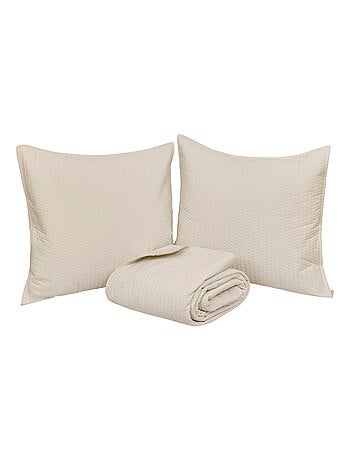 Dessus de lit matelassé avec 2 taies assorties