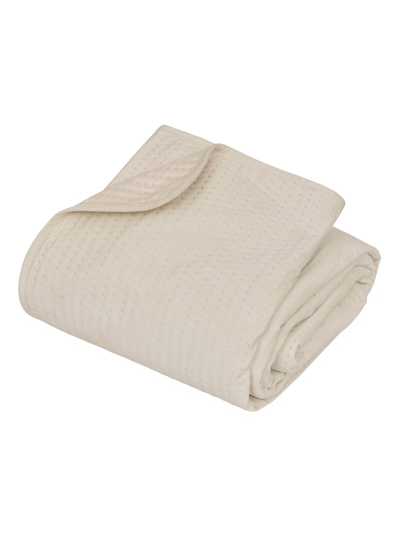 Dessus de lit matelassé avec 2 taies assorties Ecru - Kiabi