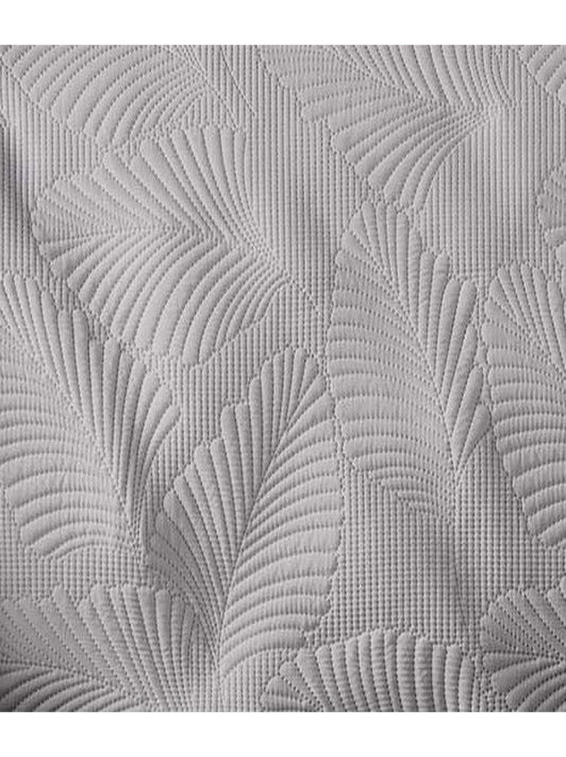 Dessus de lit matelassé DEER - Microfibre unie Gris - Kiabi