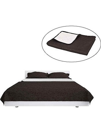 Dessus de lit matelassé double face floral en polyester - vidaxl