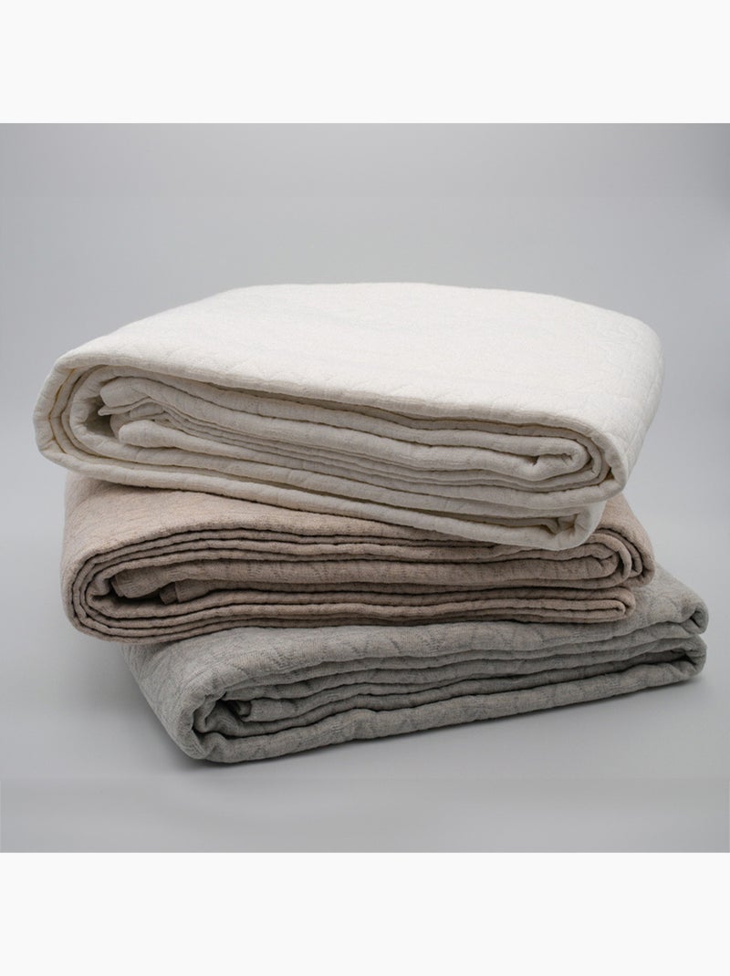 Dessus de lit matelassé en polycoton relief texturé Blanc - Kiabi
