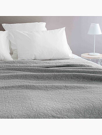 Dessus de lit matelassé en polycoton relief texturé