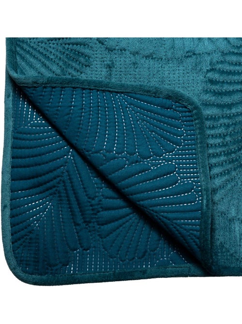 Dessus de lit matelassé en velours feuille - Kiabi
