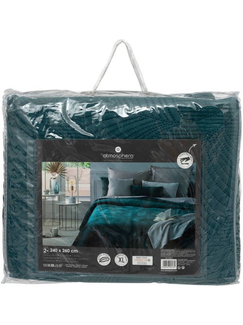 Dessus de lit matelassé en velours feuille - Kiabi