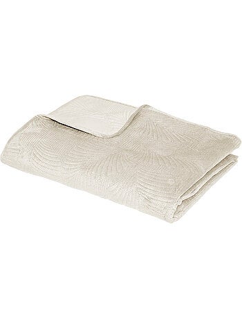 Dessus de lit matelassé en velours FEUILLE