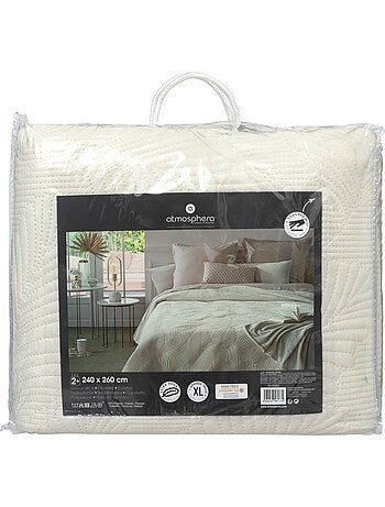 Dessus de lit matelassé en velours FEUILLE