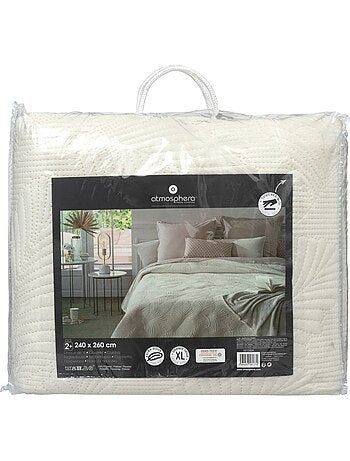 Dessus de lit matelassé en velours FEUILLE