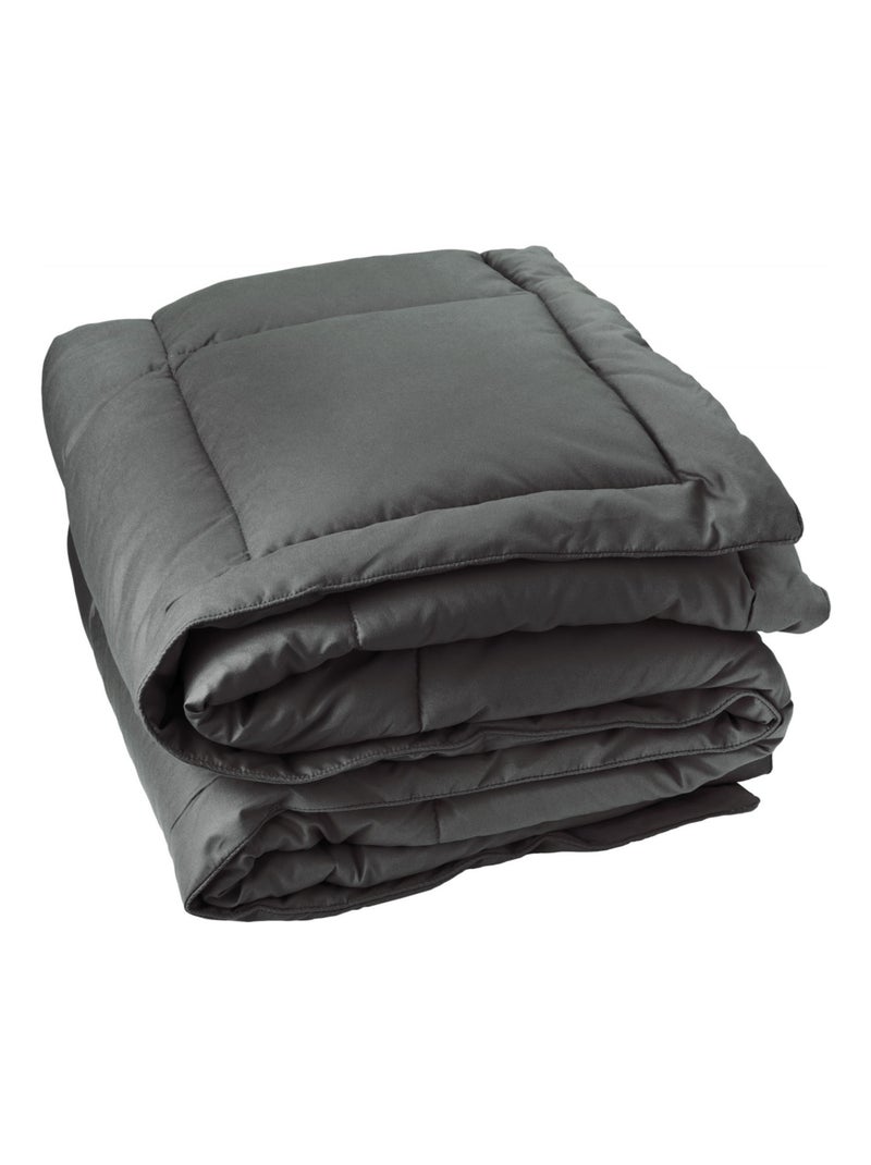 Dessus de lit matelassé peau de pêche Oekotex gris anthracite - Kiabi