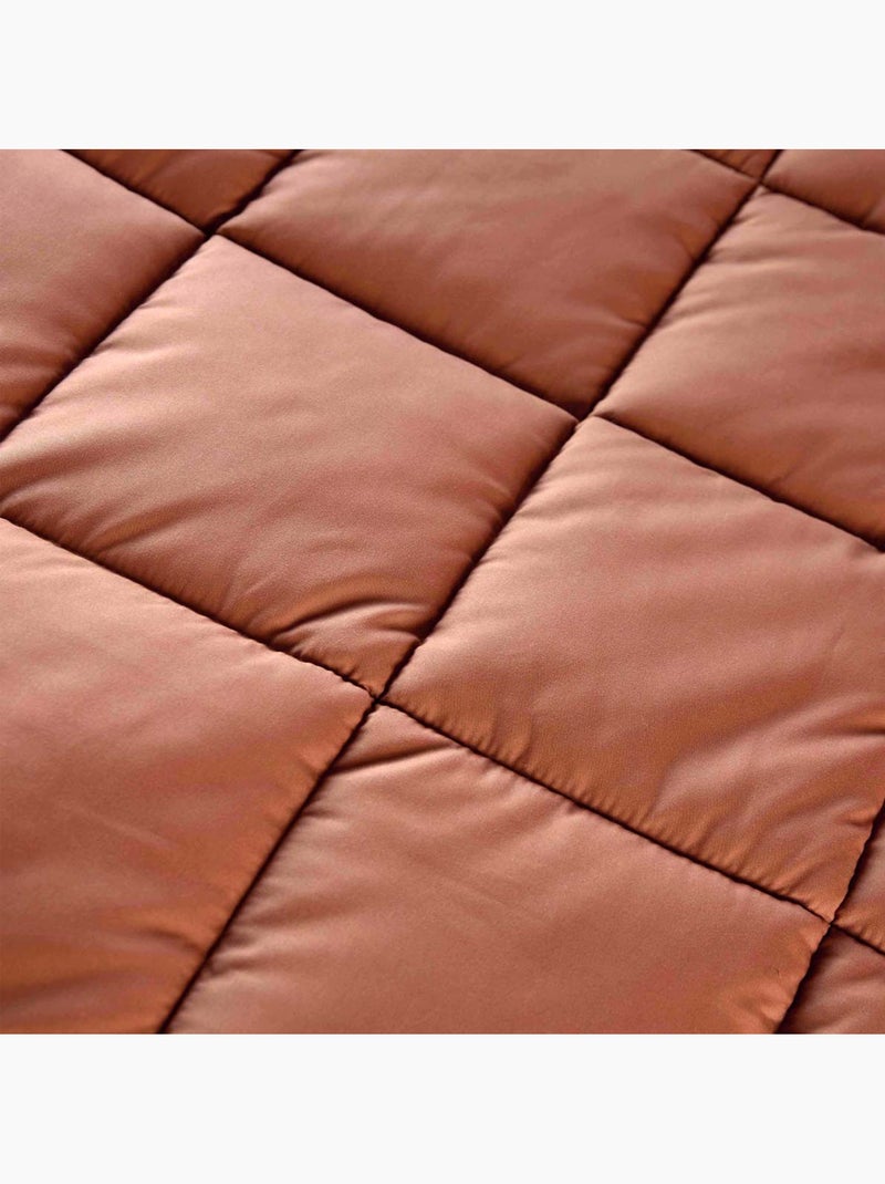 Dessus de lit matelassé peau de pêche Oekotex Orange - Kiabi