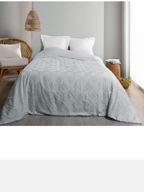 Dessus de lit motif losange gris clair - Kiabi