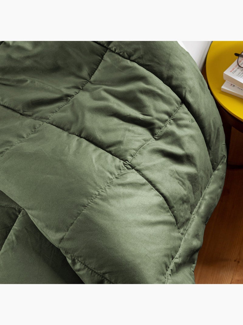 Dessus de lit polyester LAZY Tempéré (mi-saison) 150 g/m2 Vert foncé - Kiabi