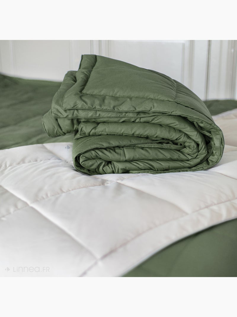 Dessus de lit polyester LAZY Tempéré (mi-saison) 150 g/m2 Vert foncé - Kiabi