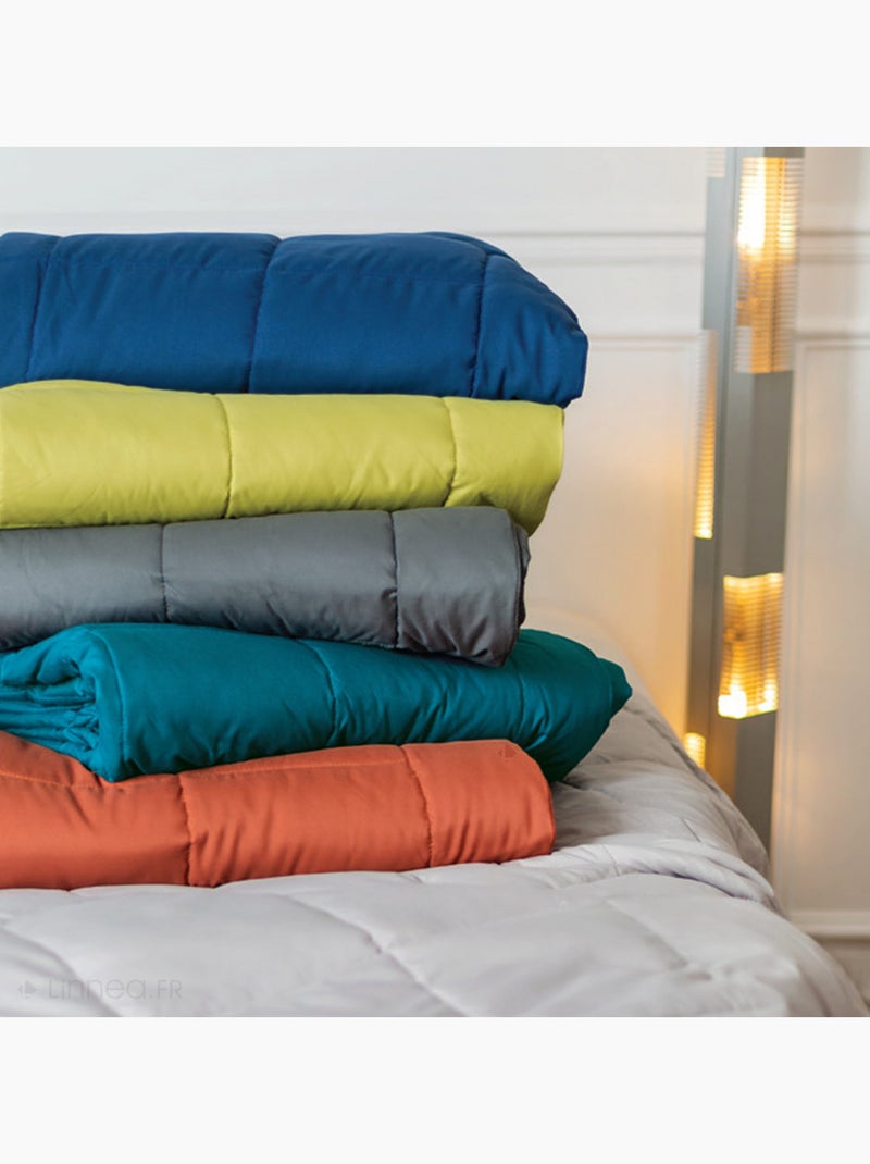 Dessus de lit polyester LAZY Tempéré (mi-saison) 150 g/m2 Vert foncé - Kiabi