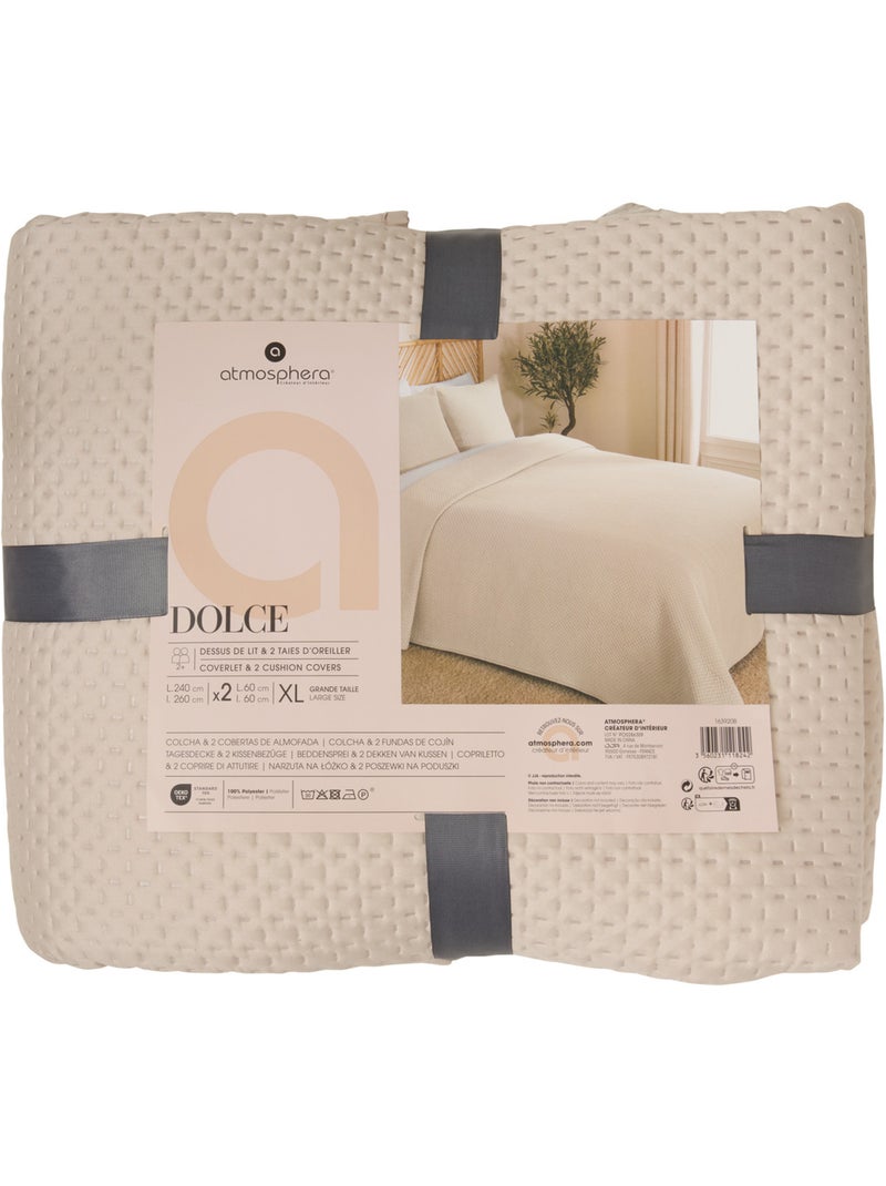 Dessus de lit réversible avec taies DOLCE Lin - Kiabi