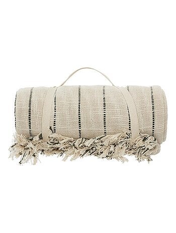 Dessus de lit Slub rayures 240x260 coton