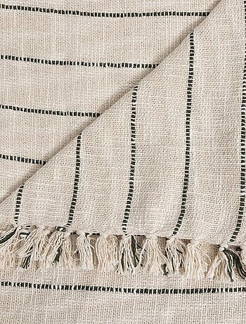 Dessus de lit Slub rayures 240x260 coton