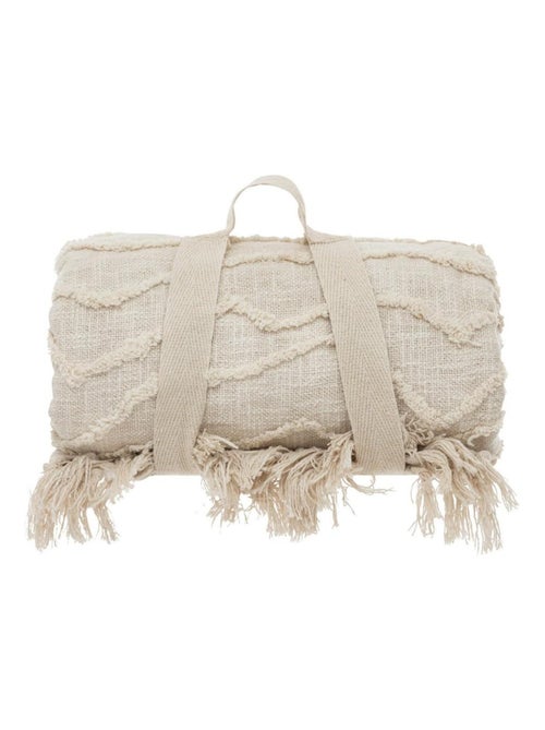 Dessus de lit Slub tufté 240x260 coton - Kiabi