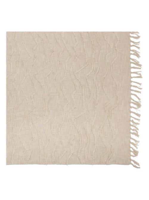 Dessus de lit Slub tufté 240x260 coton - Kiabi