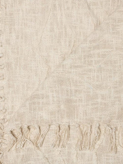 Dessus de lit Slub tufté 240x260 coton - Kiabi