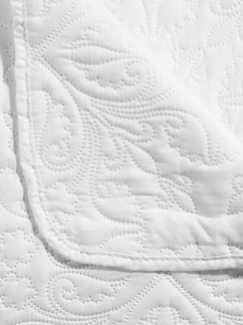Dessus de lit  + taie(s) Arabesque Ivoire. Blanc - Kiabi