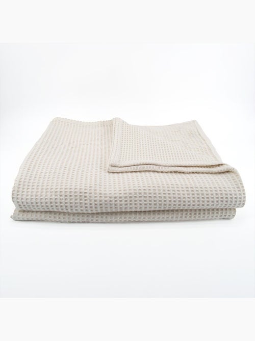Dessus de lit tissé en coton recyclé motif nid d’abeille - Kiabi Dessus de lit tissé en coton recyclé motif nid d’abeille - Kiabi