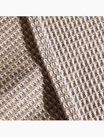 Dessus de lit tissé en coton recyclé motif nid d’abeille