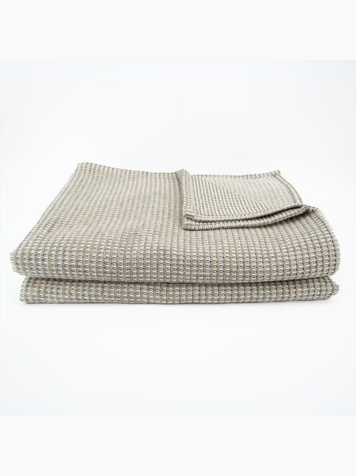 Dessus de lit tissé en coton recyclé motif nid d’abeille - Kiabi Dessus de lit tissé en coton recyclé motif nid d’abeille - Kiabi