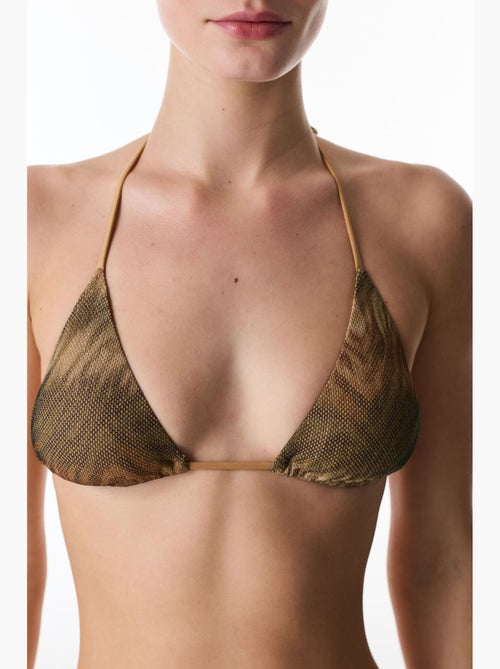 Destini haut de bikini triangle à imprimé zèbre et paillettes penti - Kiabi