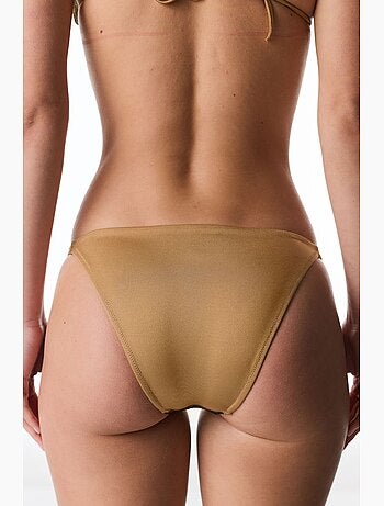 Destini side bas de bikini à motif zèbre et fil brillant, taille mi-haute penti