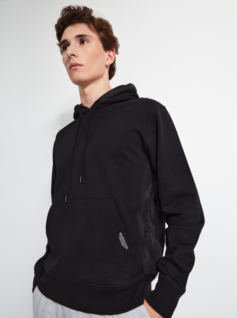 Détails du sweat Felpa Capuche en nylon Noir - Kiabi