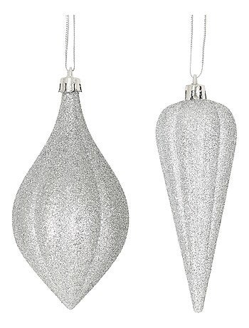 Deux suspensions Glacons argent NOEL